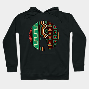 Afro Hair Woman with African Pattern, Black History Hoodie